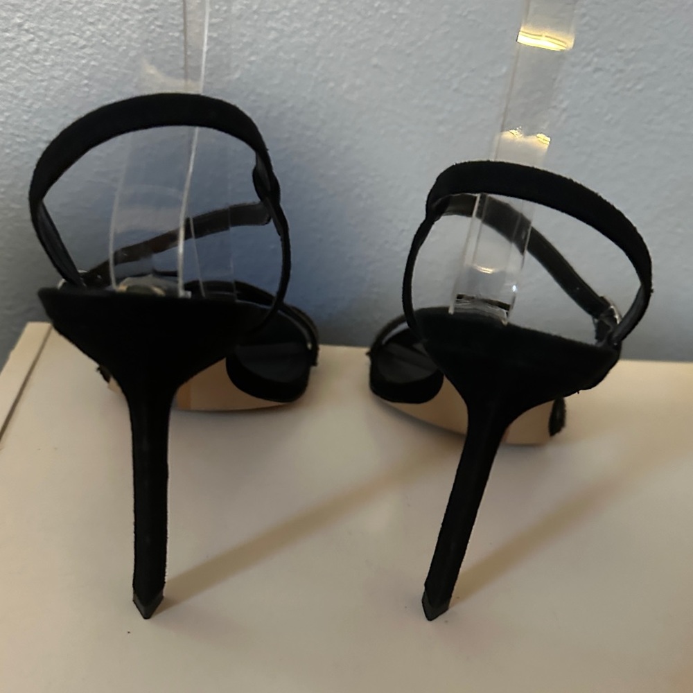 Sam Edelman High Heel Strapped Rhinestone Black Shoes Sz 10M - Picture 5 of 12